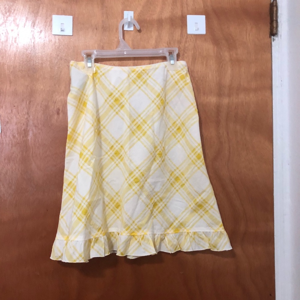 cute yellow and white skirt